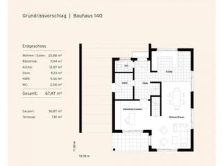 Massivhaus Bauhaus II 140 von Rostow Massivhaus, Cubushaus Grundriss 1