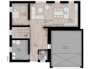 Massivhaus Bauhaus Münstermaifeld 10-085 von Econ Das Haus, Grundriss 1