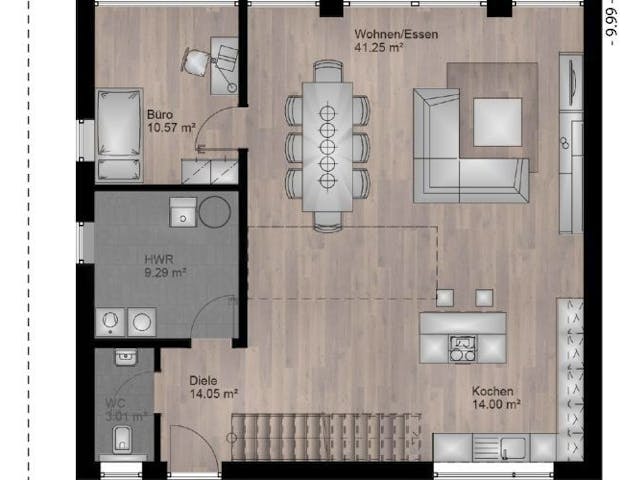 Massivhaus Bauhaus Puderbach 10-083 von Econ Das Haus, Grundriss 1 Massivhaus Bauhaus Puderbach 10-083 von Econ Das Haus, Grundriss 1