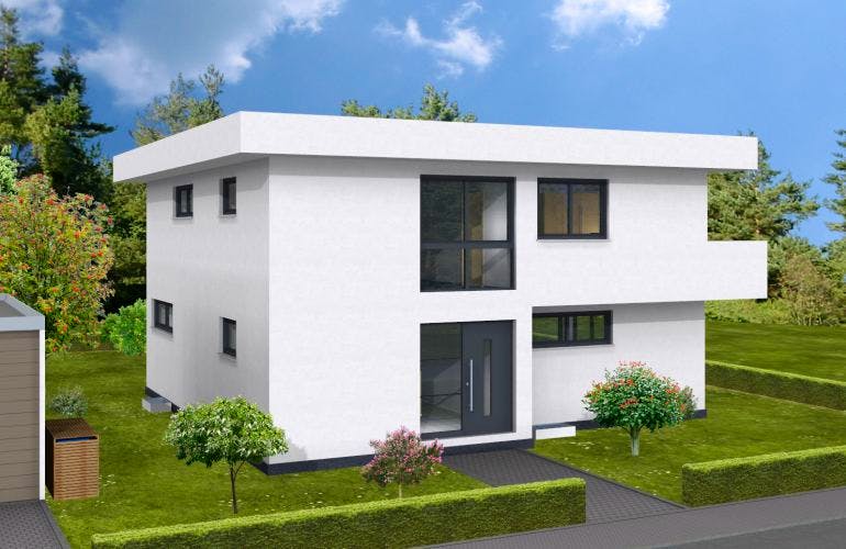 Massivhaus Berlin 164 von PRO-IM Neo, Cubushaus Außenansicht 2