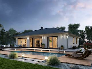 Massivhaus BGL 121/120 von SCHIEREN Hauskonzepte, Bungalow Außenansicht 1