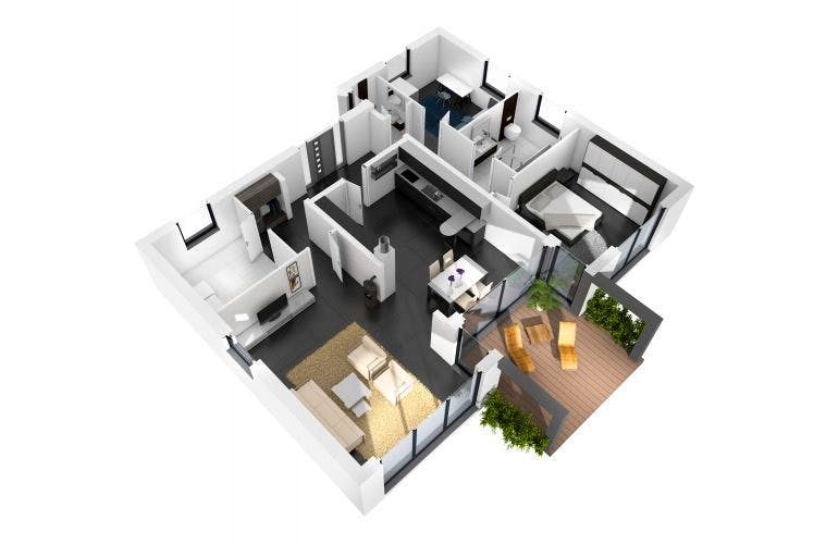 Massivhaus BGL 121/120 von SCHIEREN Hauskonzepte, Bungalow Grundriss 1