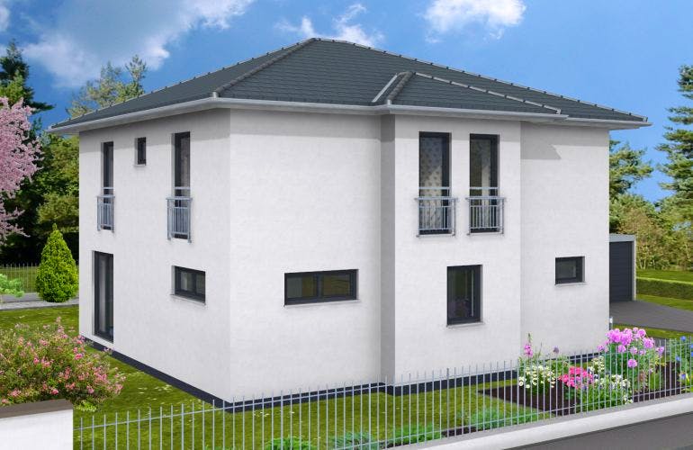 Massivhaus Bingen 158 von PRO-IM Neo, Stadtvilla Außenansicht 1