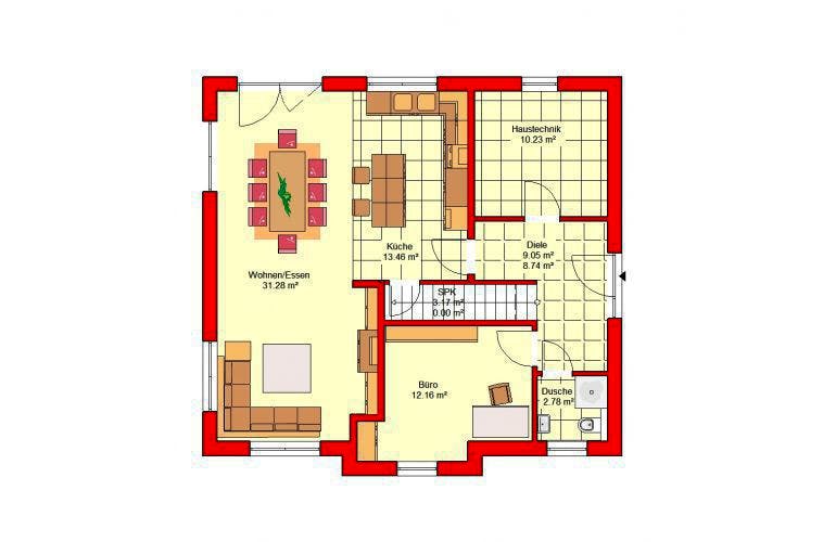 Massivhaus Bingen 158 von PRO-IM Neo, Stadtvilla Grundriss 2