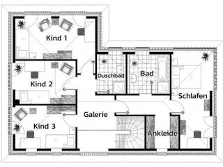 Massivhaus BUCHENHAIN von Kagebau, Stadtvilla Grundriss 1