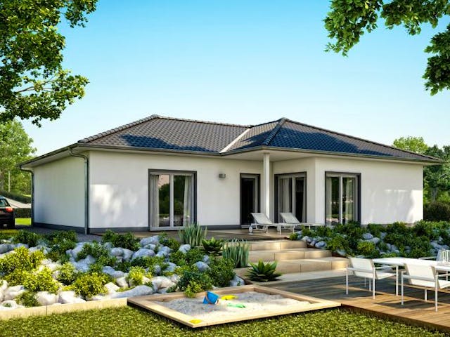 Massivhaus BUNGALOW BALANCE von Kern-Haus Chemnitz Schlüsselfertig ab 342900€, Bungalow Außenansicht 1