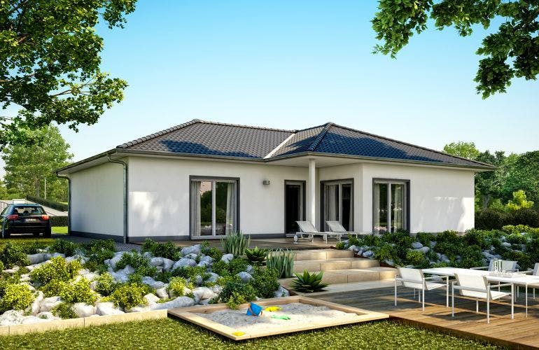 Massivhaus BUNGALOW BALANCE von KHC Bauträger Schlüsselfertig ab 363900€, Bungalow Außenansicht 1