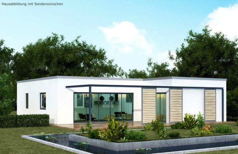 Massivhaus Bungalow BL 115 Variante T von Baudirekt, Außenansicht 1