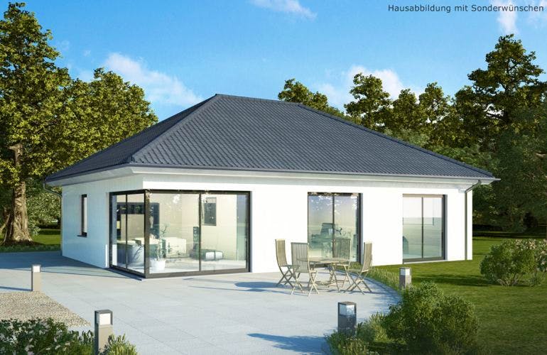 Massivhaus Bungalow BL 80 Variante K von Baudirekt, Bungalow Außenansicht 1