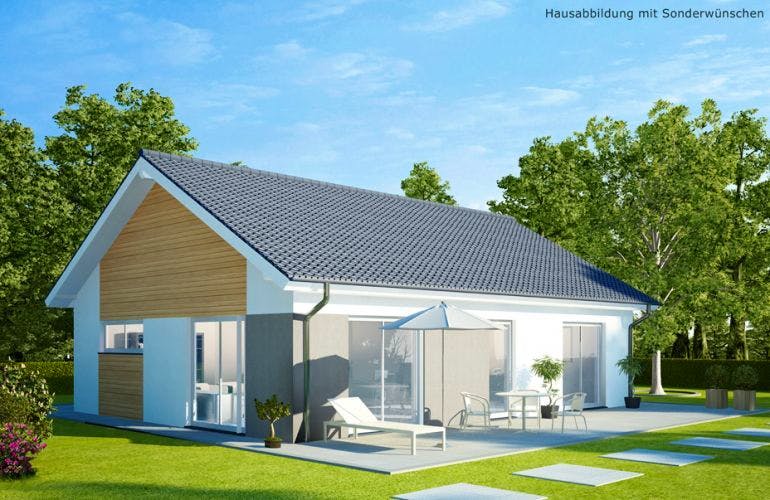 Massivhaus Bungalow BL 80 Variante M von Baudirekt, Bungalow Außenansicht 1