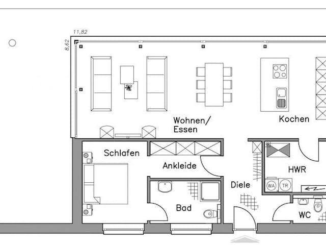 Massivhaus Bungalow BL 80 Variante T von Baudirekt, Bungalow Grundriss 1