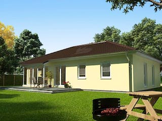 Massivhaus Bungalow Buche 115 von Baufuchs-Massivhaus Schlüsselfertig ab 211500€, Bungalow Außenansicht 1