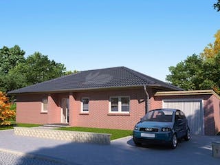 Massivhaus Bungalow Buche 115 von Baufuchs-Massivhaus Schlüsselfertig ab 211500€, Bungalow Außenansicht 2