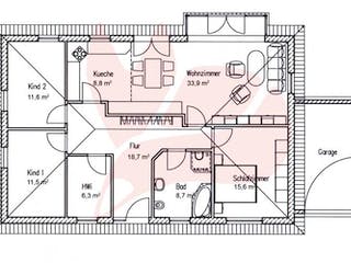 Massivhaus Bungalow Buche 115 von Baufuchs-Massivhaus Schlüsselfertig ab 211500€, Bungalow Grundriss 1
