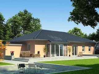 Massivhaus Bungalow Buche 126 von Baufuchs-Massivhaus Schlüsselfertig ab 226800€, Bungalow Außenansicht 2