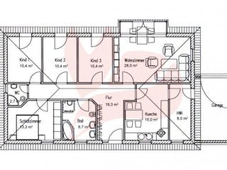 Massivhaus Bungalow Buche 126 von Baufuchs-Massivhaus Schlüsselfertig ab 226800€, Bungalow Grundriss 2