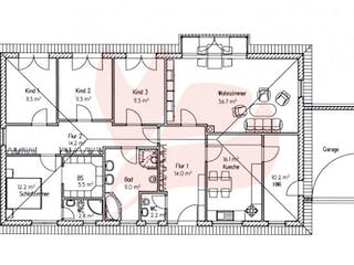 Massivhaus Bungalow Buche 158 von Baufuchs-Massivhaus Schlüsselfertig ab 282000€, Bungalow Grundriss 1