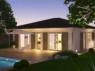 Massivhaus BUNGALOW EASY von Kern-Haus Chemnitz Schlüsselfertig ab 242900€, Bungalow Außenansicht 1