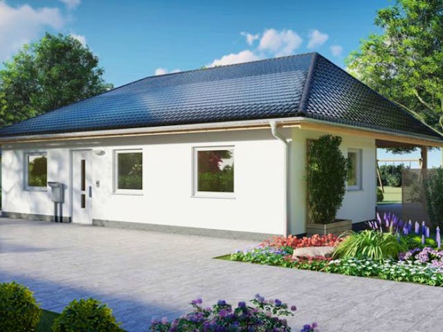 Massivhaus Bungalow FALKENSEE von Aktuell Bau, Bungalow Außenansicht 1