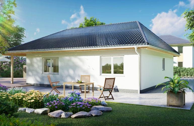 Massivhaus Bungalow FALKENSEE von Aktuell Bau, Bungalow Außenansicht 2