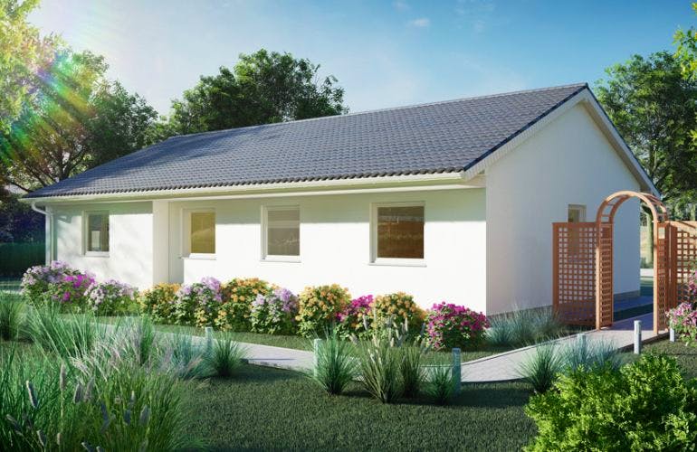 Massivhaus Bungalow GOSLAR von Aktuell Bau, Bungalow Außenansicht 1