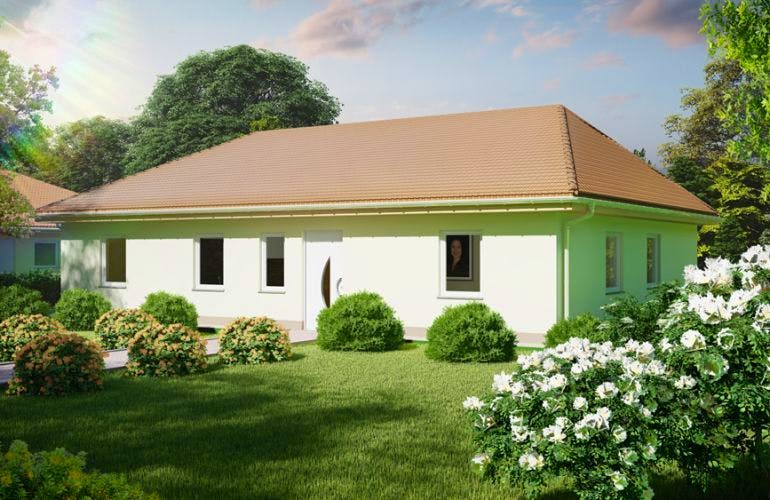 Massivhaus Bungalow LÜNEBURG von Aktuell Bau, Bungalow Außenansicht 2