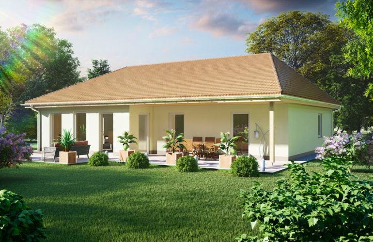 Massivhaus Bungalow LÜNEBURG von Aktuell Bau, Bungalow Außenansicht 1