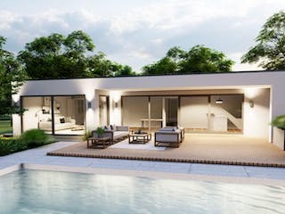 Massivhaus Bungalow Marienrachdorf 20-032 von Econ Das Haus, Bungalow Außenansicht 1