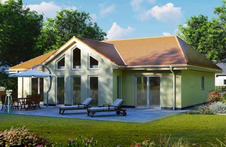 Massivhaus Bungalow MITTWEIDA von Aktuell Bau, Bungalow Außenansicht 1