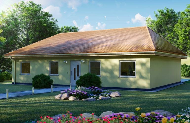 Massivhaus Bungalow MITTWEIDA von Aktuell Bau, Bungalow Außenansicht 2