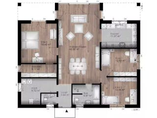 Massivhaus Bungalow Nauort 20-018 von Econ Das Haus, Bungalow Grundriss 1