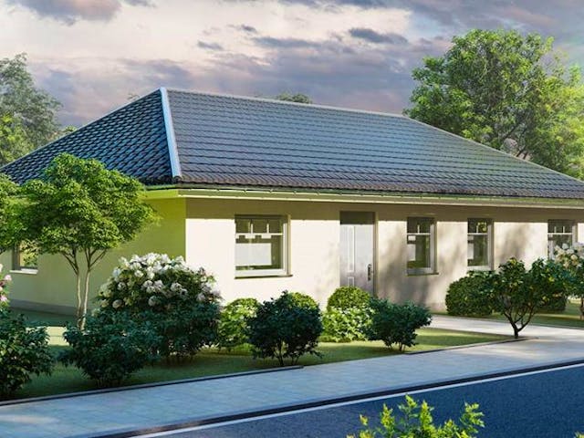 Massivhaus Bungalow PARADIES von Aktuell Bau, Bungalow Außenansicht 1 Massivhaus Bungalow PARADIES von Aktuell Bau, Bungalow Außenansicht 1