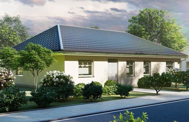Massivhaus Bungalow PARADIES von Aktuell Bau, Bungalow Außenansicht 1
