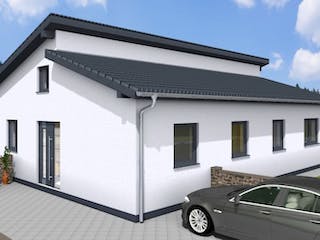 Massivhaus Bungalow Residenz 110 PD von Wäller-Haus Schlüsselfertig ab 299900€, Bungalow Außenansicht 3