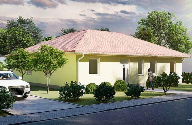 Massivhaus Bungalow SALZWEDEL von Aktuell Bau, Bungalow Außenansicht 2