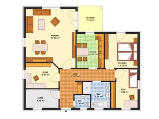 Massivhaus Bungalow SALZWEDEL von Aktuell Bau, Bungalow Grundriss 1