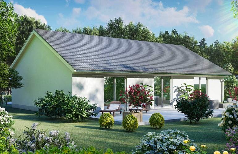 Massivhaus Bungalow SÖMMERDA von Aktuell Bau, Bungalow Außenansicht 2