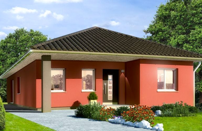 Massivhaus Bungalow Spreeblick von EWA Hausbau Schlüsselfertig ab 216990€, Bungalow Außenansicht 2
