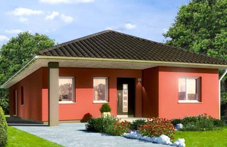 Massivhaus Bungalow Spreeblick von EWA Hausbau Schlüsselfertig ab 216990€, Bungalow Außenansicht 1