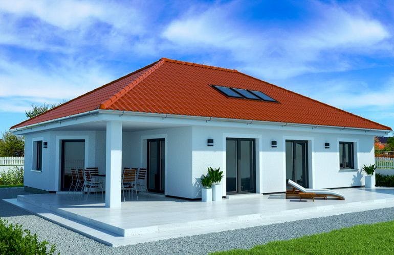 Massivhaus Bungalow Usedom von EWA Hausbau Schlüsselfertig ab 220990€, Bungalow Außenansicht 2