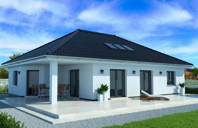 Massivhaus Bungalow Usedom von EWA Hausbau Schlüsselfertig ab 220990€, Bungalow Außenansicht 1