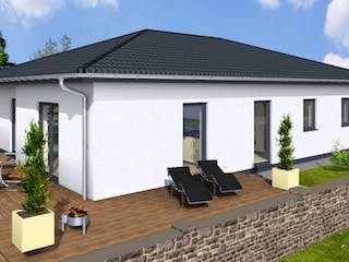 Massivhaus Bungalow Vita 115 WD von Wäller-Haus Schlüsselfertig ab 304900€, Bungalow Außenansicht 3
