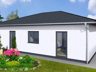 Massivhaus Bungalow Vita 80 WD von Wäller-Haus Schlüsselfertig ab 219900€, Bungalow Außenansicht 2