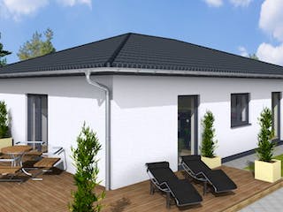 Massivhaus Bungalow Vita 80 WD von Wäller-Haus Schlüsselfertig ab 219900€, Bungalow Außenansicht 1