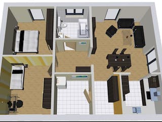 Massivhaus Bungalow Vita 80 WD von Wäller-Haus Schlüsselfertig ab 219900€, Bungalow Grundriss 1