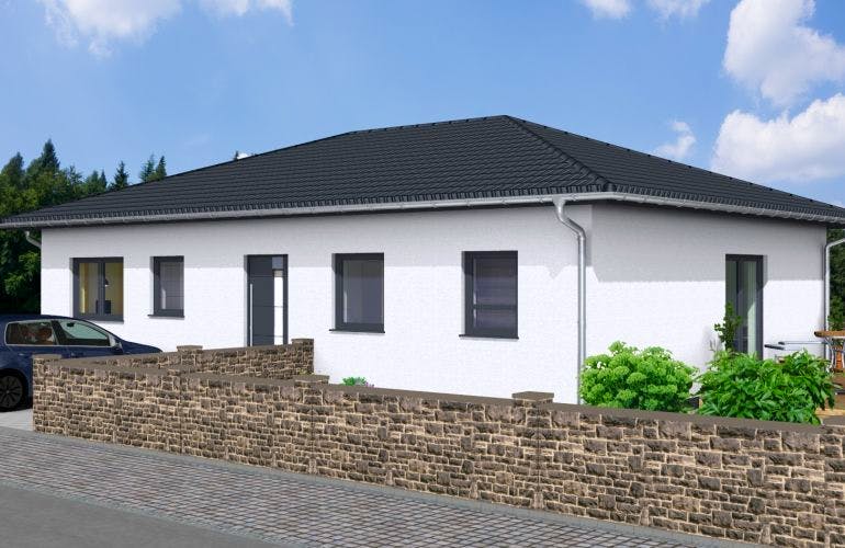 Massivhaus Bungalow VITA 95 WD von Wäller-Haus Schlüsselfertig ab 239900€, Bungalow Außenansicht 1