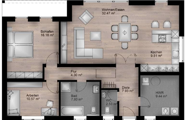 Massivhaus Bungalow Weißenthurm 20-033 von Econ Das Haus, Grundriss 1