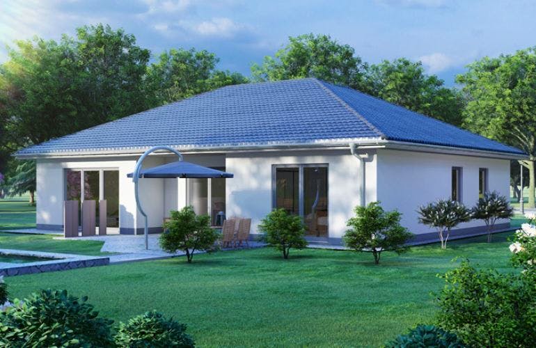 Massivhaus Bungalow WERNIGERODE von Aktuell Bau, Bungalow Außenansicht 2