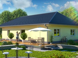 Massivhaus Bungalow WETTIN von Aktuell Bau, Bungalow Außenansicht 1