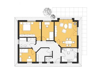 Massivhaus Bungalow Zingst von ROTH-MASSIVHAUS, Bungalow Grundriss 1